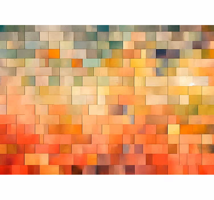 Rollo fenster orange farbige quadrate - TenStickers
