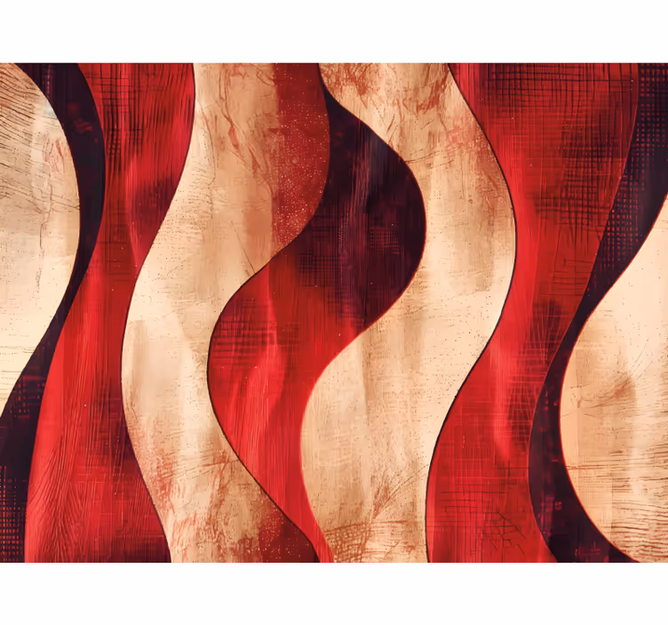 Rollo fenster rot modernes wellenmuster - TenStickers