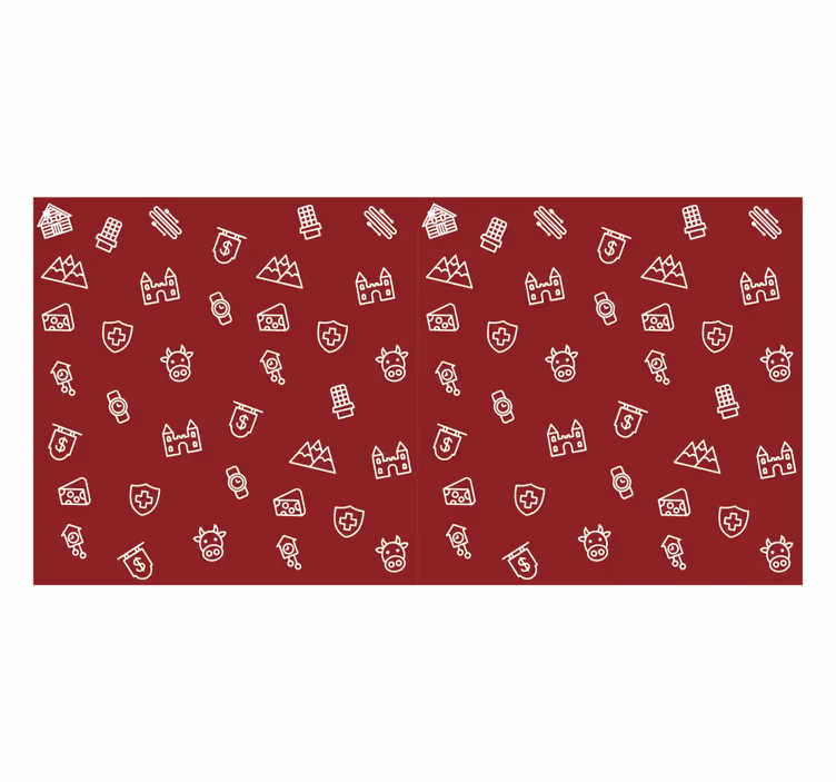 Rollo fenster rot mit schweiz symbolen - TenStickers