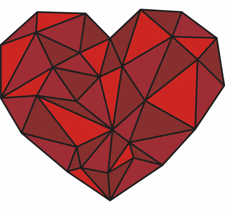 Rollo fenster rot geometrisches herz - TenStickers