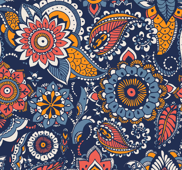 Fenster rollo außen mit ethnischem blauem muster - TenStickers