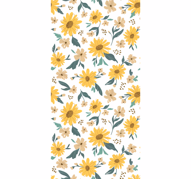 Fenster rollo außen mit handgezeichnetem sonnenblumenmuster - TenStickers