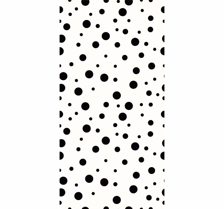 Rollo fenster jugendzimmer polka punkte schwarz weiß - TenStickers