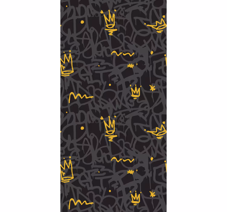 Rollo fenster jugendzimmer graffiti krone schwarz gold - TenStickers