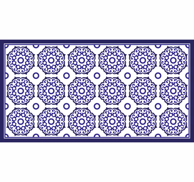 Rollo fenster badezimmer mit klassischem blauen blumenmuster - TenStickers