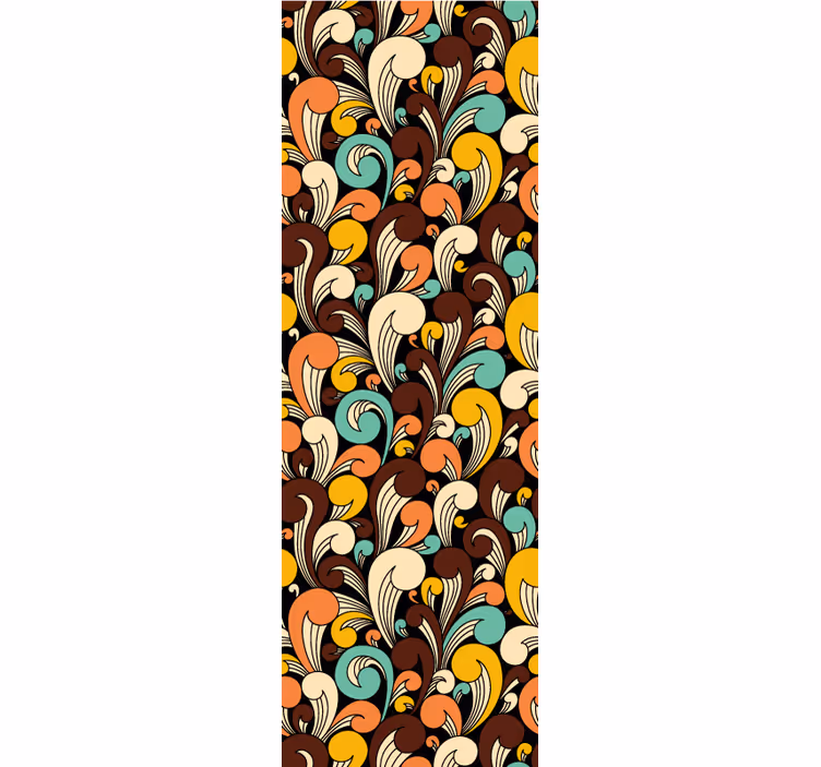 Rollo fenster klassisch mit schwarzem rand hippy-muster - TenStickers