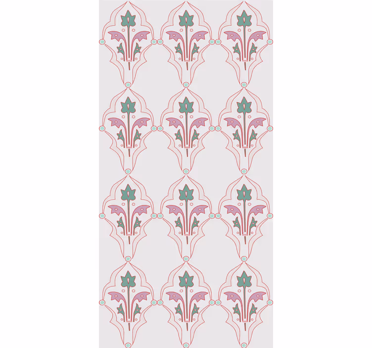 Rollo fenster klassisch mit formalisiertem blumendesign - TenStickers