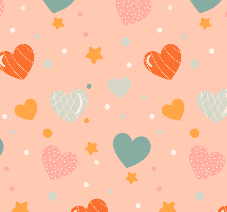 Rollo fenster baby mit herzen und sternen muster - TenStickers