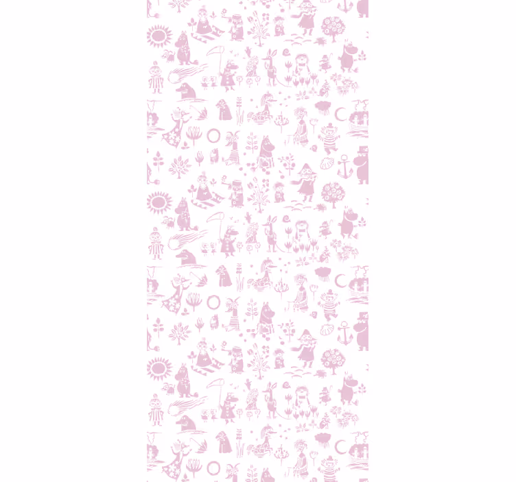 Rollo fenster baby mit pinkem moomin tapetenmuster - TenStickers