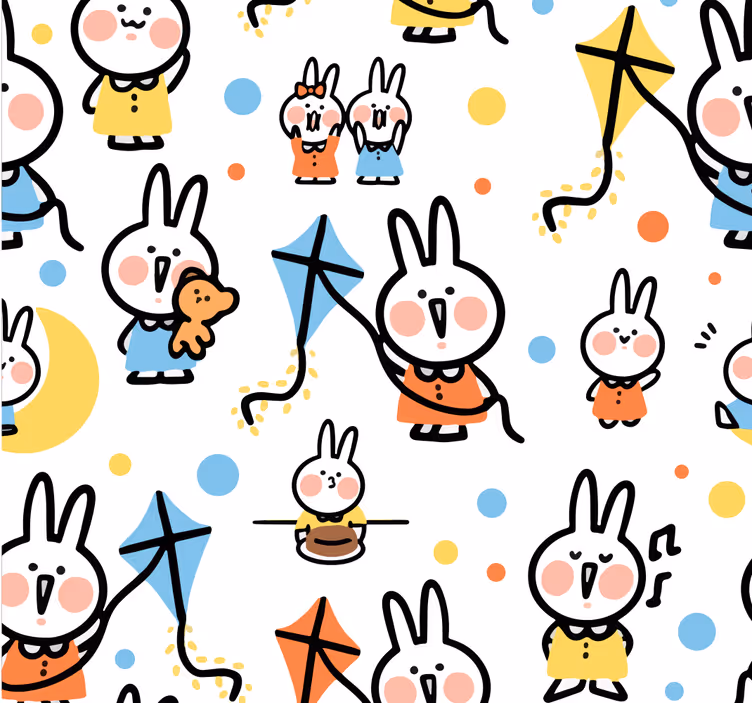 Rollo fenster baby mit hase am drachen - TenStickers