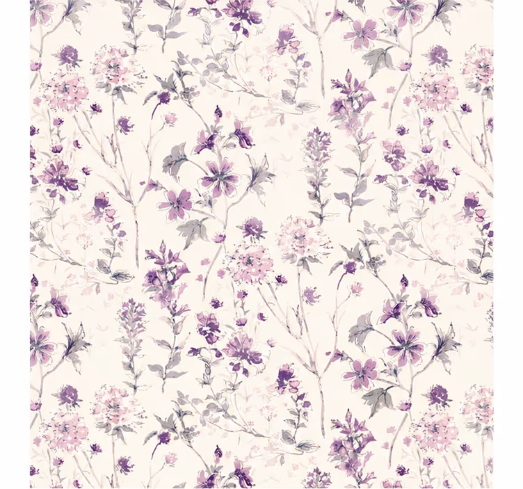 Rollo fenster lila mit lila blumenmuster - TenStickers