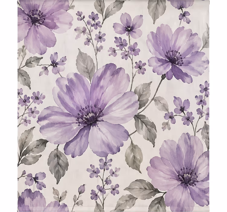 Rollo fenster lila mit schönen blumenmuster - TenStickers