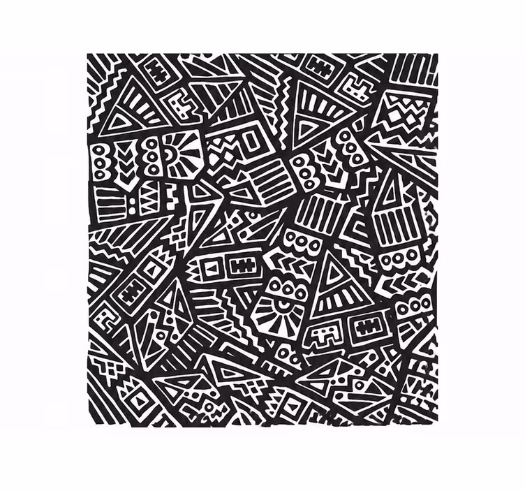 Rollo fenster schwarz mit afrikanischem tribal-muster - TenStickers