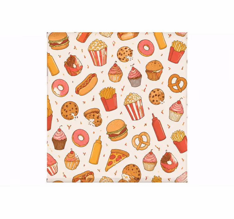 Küchenfenster rollo 300 cm mit snacks-muster - TenStickers