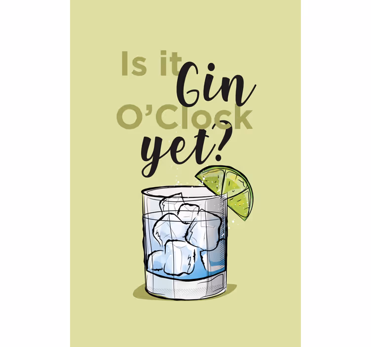 Rollo Fenster Sprüche gin uhr noch getränk - TenStickers
