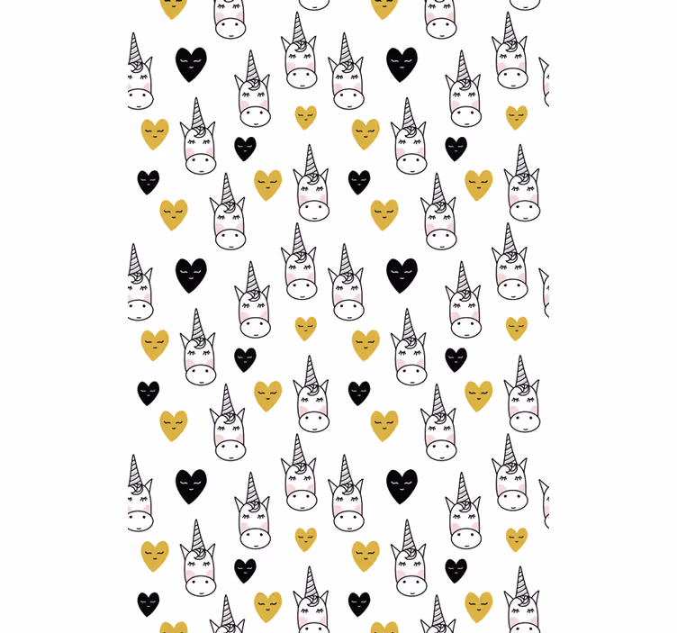 Rollo Fenster mit Tieren einhorn-herzmuster - TenStickers