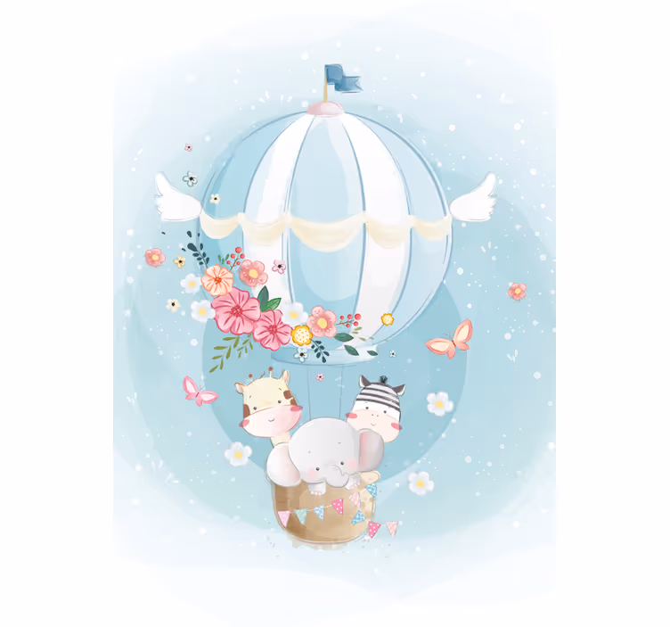 Heißluftballon mit fauna nordic Rollo - TenStickers