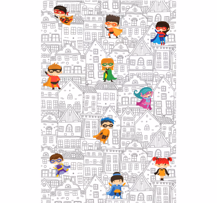 Superhelden-Stadt Rollo Kinderzimmer - TenStickers