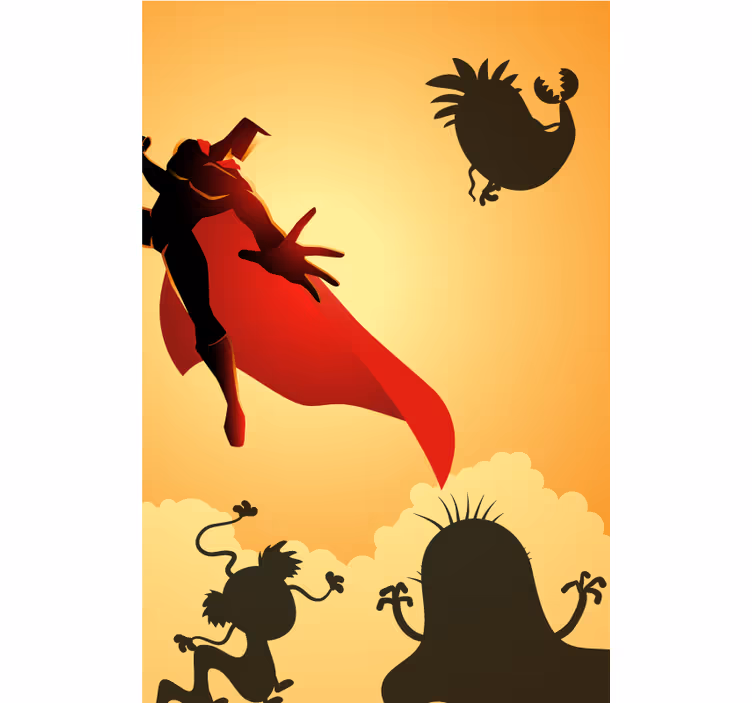 Fenster Rollo Superhelden heroisches silhouettenabenteuer - TenStickers