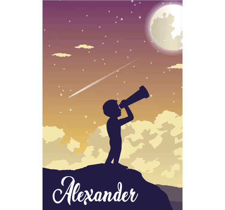 Rollo Fenster mit Namen sternengucker silhouette - TenStickers