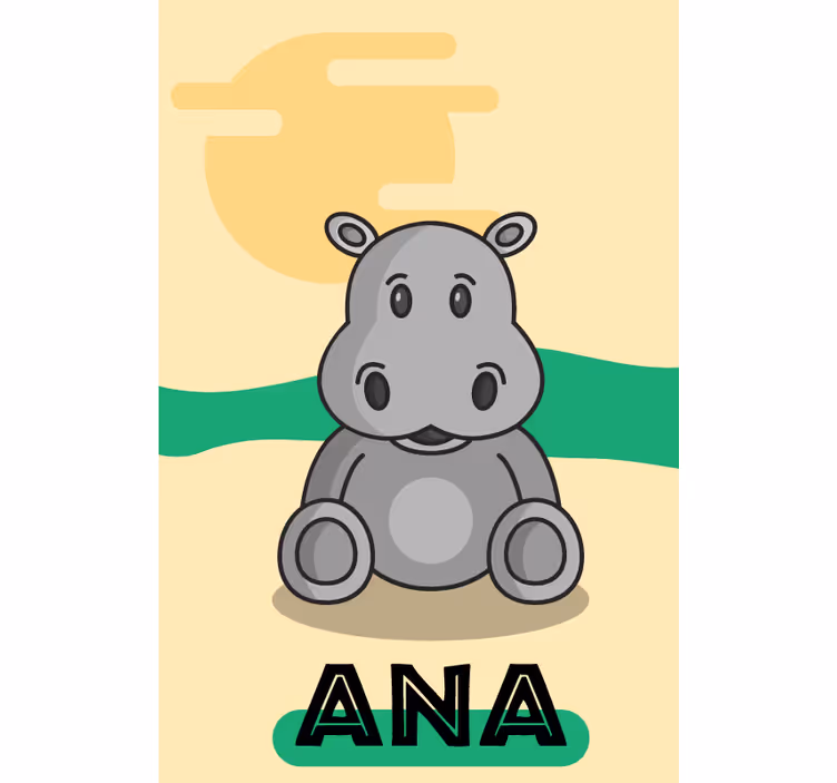 Rollo Fenster mit Tieren anpassbares nilpferd - TenStickers