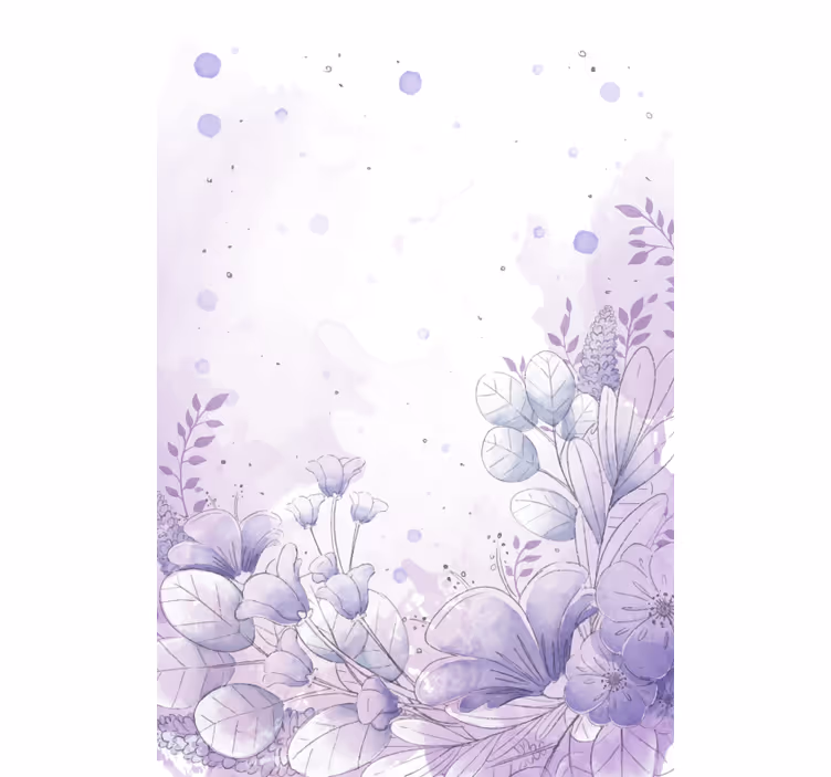 Lila und blaue blumen original rollo - TenStickers