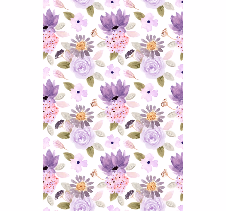 Rollo Fenster Blumen lila blütenmuster - TenStickers