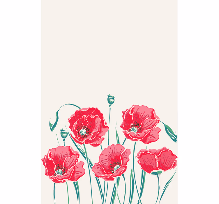 Rollo Fenster Blumen und Pflanzen mohnblume eleganz - TenStickers