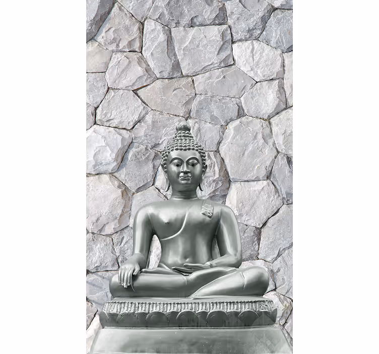 Rollo Fenster Esszimmer Steineffekt Buddha Zen - TenStickers