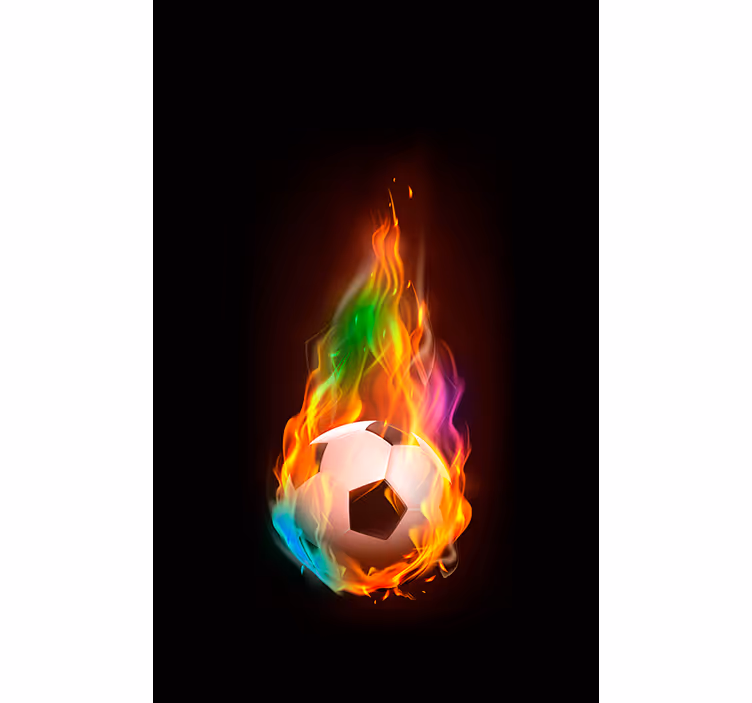 Mehrfarbiger Feuerball Fußball Rollo - TenStickers