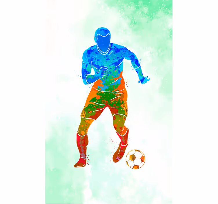 Aquarellspieler fußball Rollo - TenStickers