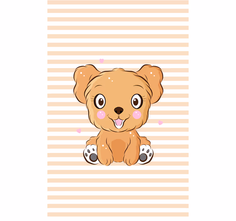 Rollo Fenster mit Tieren süße welpenillustration - TenStickers