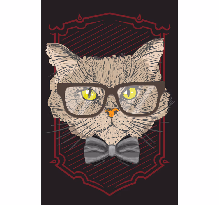 Katze mit brille spaß Rollo - TenStickers