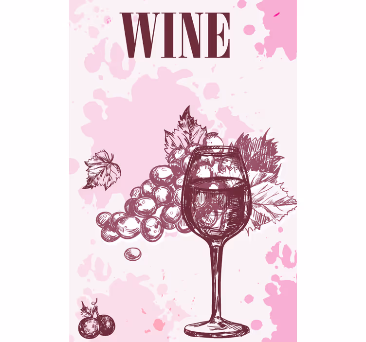 Weitere Fenster Rollos vintage-wein-skizze - TenStickers