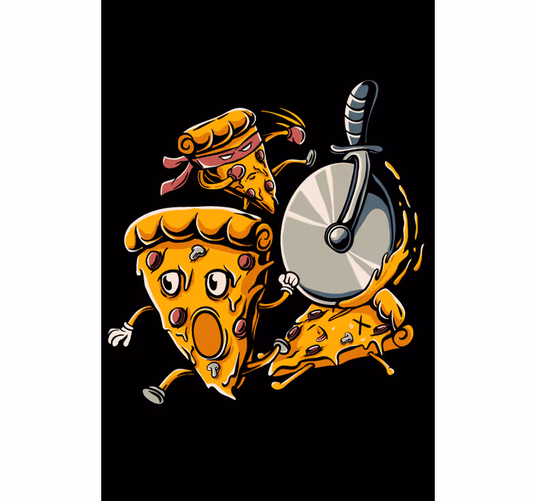 Rollo Fenster Spaß animierte pizzastücke - TenStickers