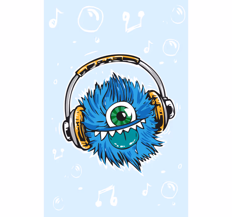 Rollo Fenster Spaß monster-kopfhörer - TenStickers