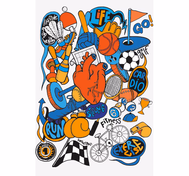 Collage künstlerischen sport Rollo - TenStickers