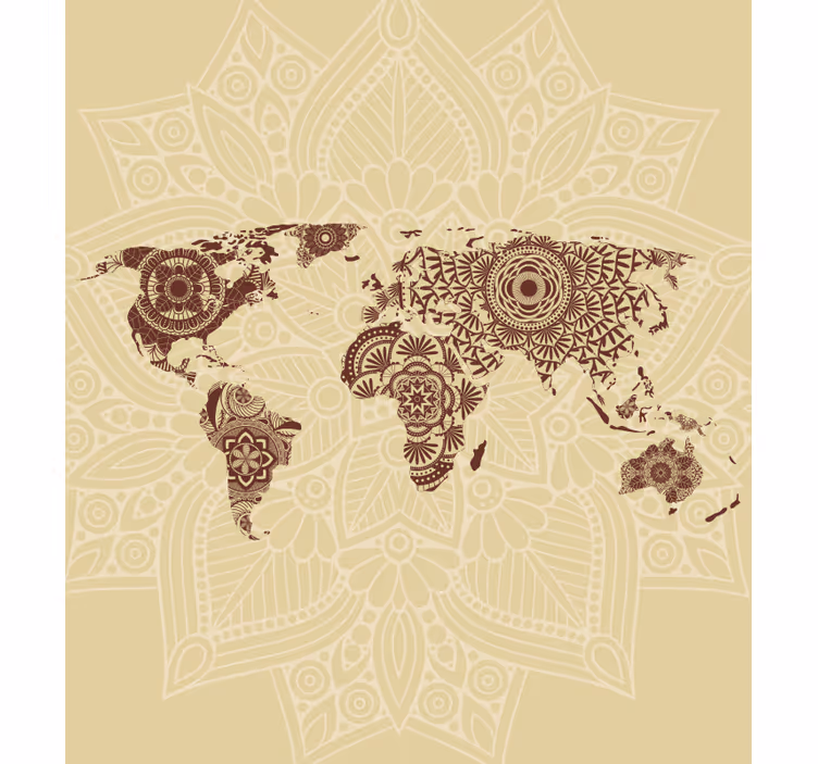 Rollo Fenster Weltkarte wandteppich mit mandala-welt - TenStickers