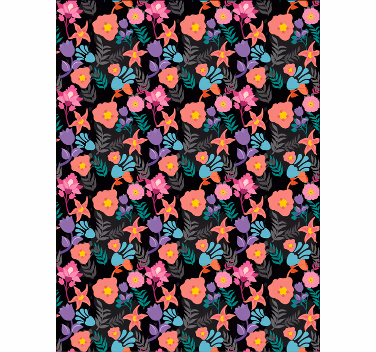 Rollo Fenster Blumen und Pflanzen buntes blumenmuster - TenStickers