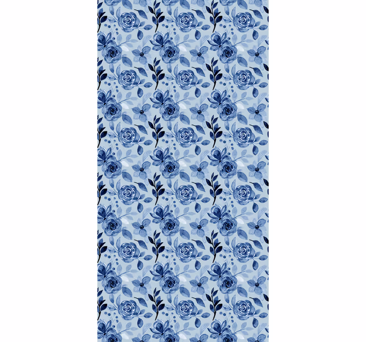 Rollo Fenster Blumen und Pflanzen blaue anordnung - TenStickers