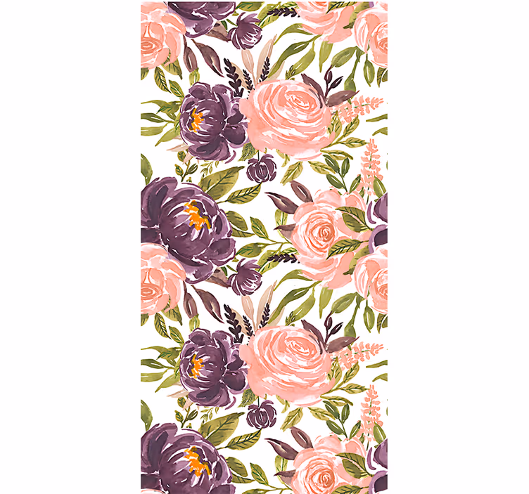 Rollo Wohnzimmer bezaubernde aquarella-blüten - TenStickers