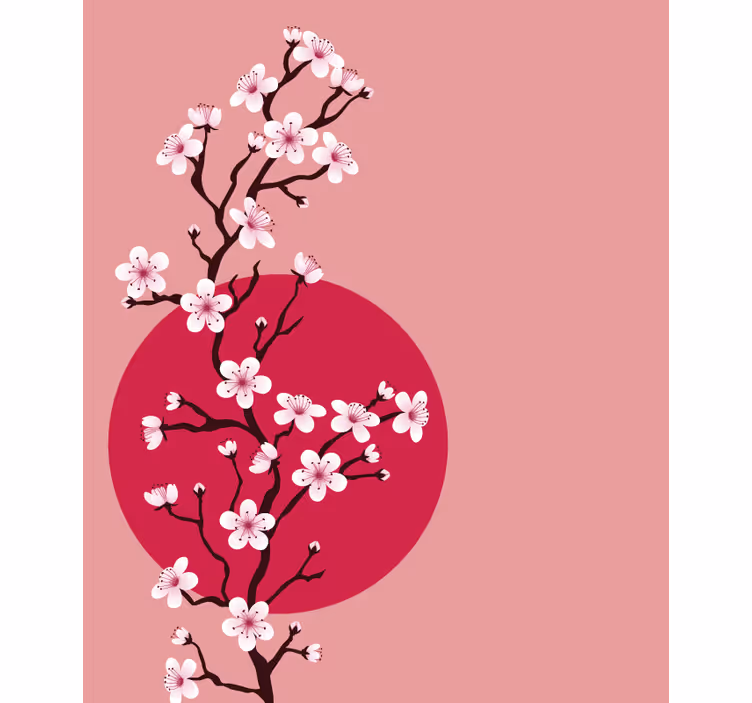 Rollo Fenster Blumen und Pflanzen sakura-blütenstiel - TenStickers