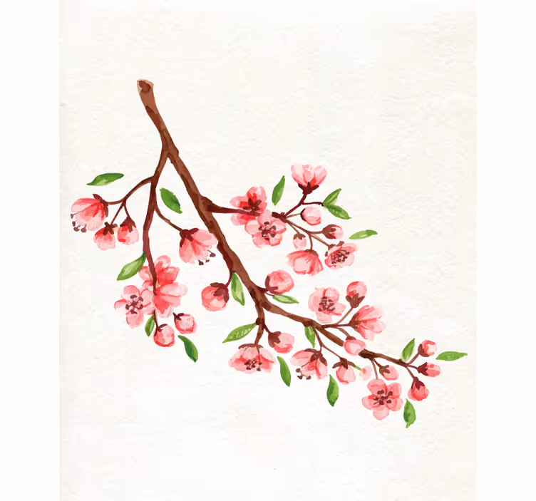 Rollo Fenster Blumen und Pflanzen kirschblütenzweig - TenStickers