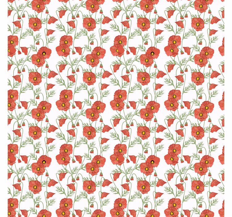 Rollo Fenster Blumen rotes mohnmuster - TenStickers