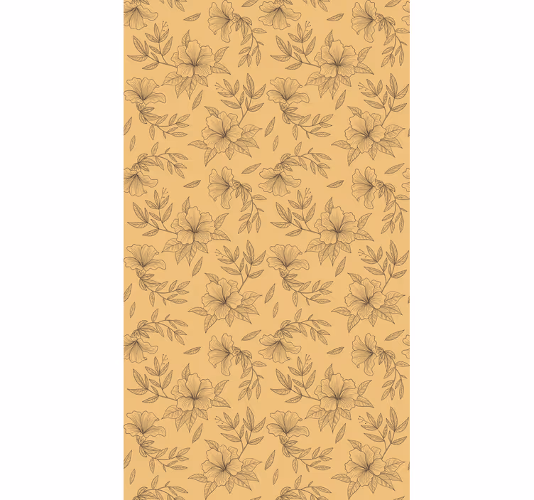 Rollo Fenster Blumen beige stilisierte muster - TenStickers