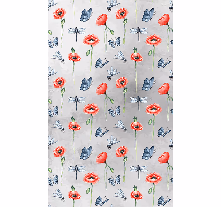 Rollo Fenster Blumen und Pflanzen welpen und insekten - TenStickers