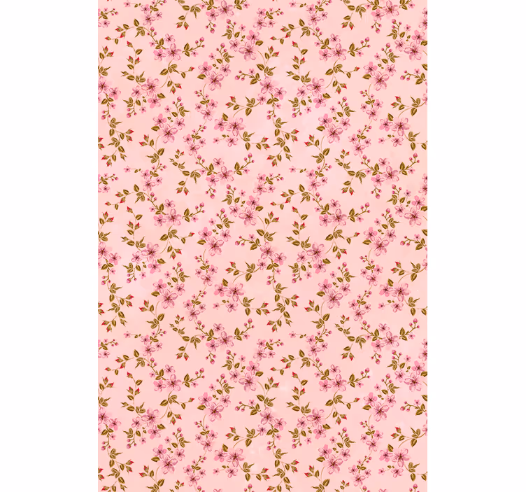 Rollo Fenster Blumen und Pflanzen rosa elegantes muster - TenStickers