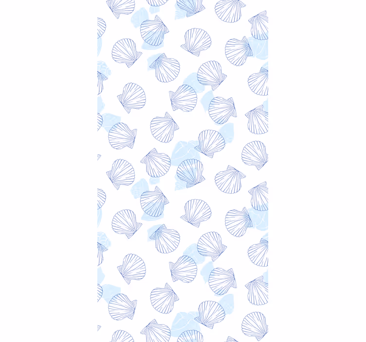Rollo Fenster mit Tieren blaues muschelmuster - TenStickers