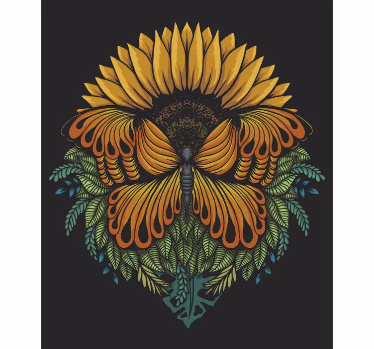 Rollo Fenster Schmetterlinge sonnenblumenmotiv - TenStickers