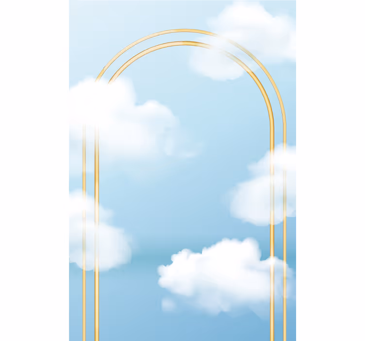 Rollo Fenster Wolken goldenes bogenmuster - TenStickers